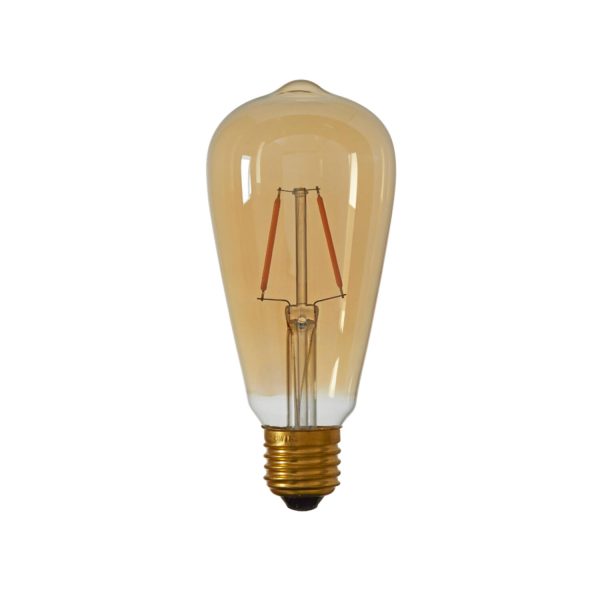 Light & Living LED hoekig Ø6,5x14,5 cm LIGHT 2W amber E27 dimbaar