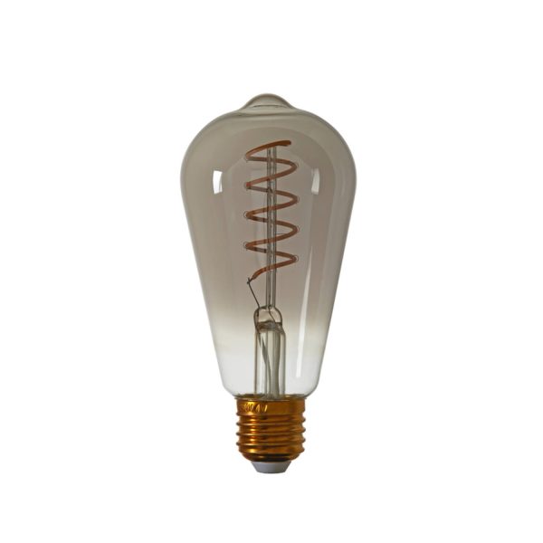 Light & Living Deco LED hoekig Ø6,5x14,5 cm LIGHT 4W smoke E27 dimbaar