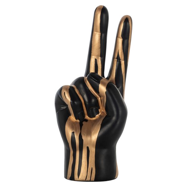 Richmond Interiors Decoratief object Peace black/gold