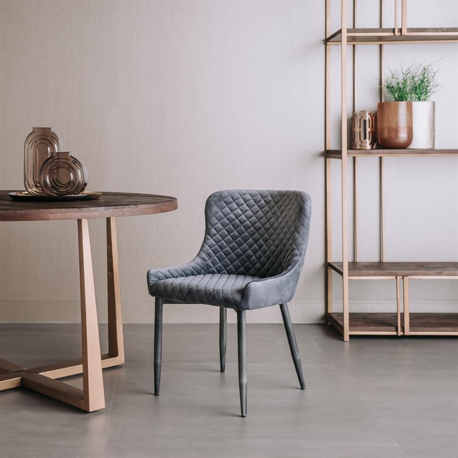 Tower Living Oledo Stoel - fabric Bluvel 14 grey