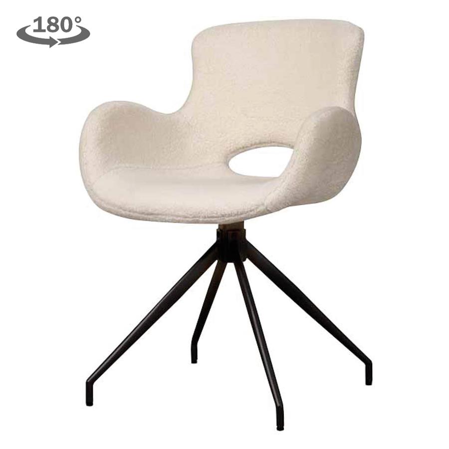 Tower Living Campo Armstoel - fabric Teddy MJ81 White (draaibaar)