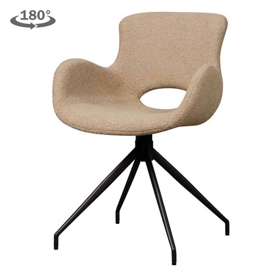 Tower Living Campo Armstoel - fabric Teddy MJ83 Light brown (draaibaar)