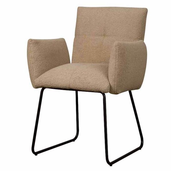 Tower Living Dante Armstoel - fabric Teddy MJ83 Light brown