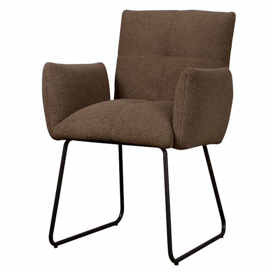 Tower Living Dante Armstoel - fabric Teddy MJ87 Dark brown