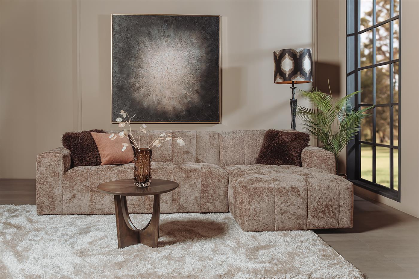 Tower Living Austin Chaise L + Austin 2 5-AR - Haga 39 cappuccino