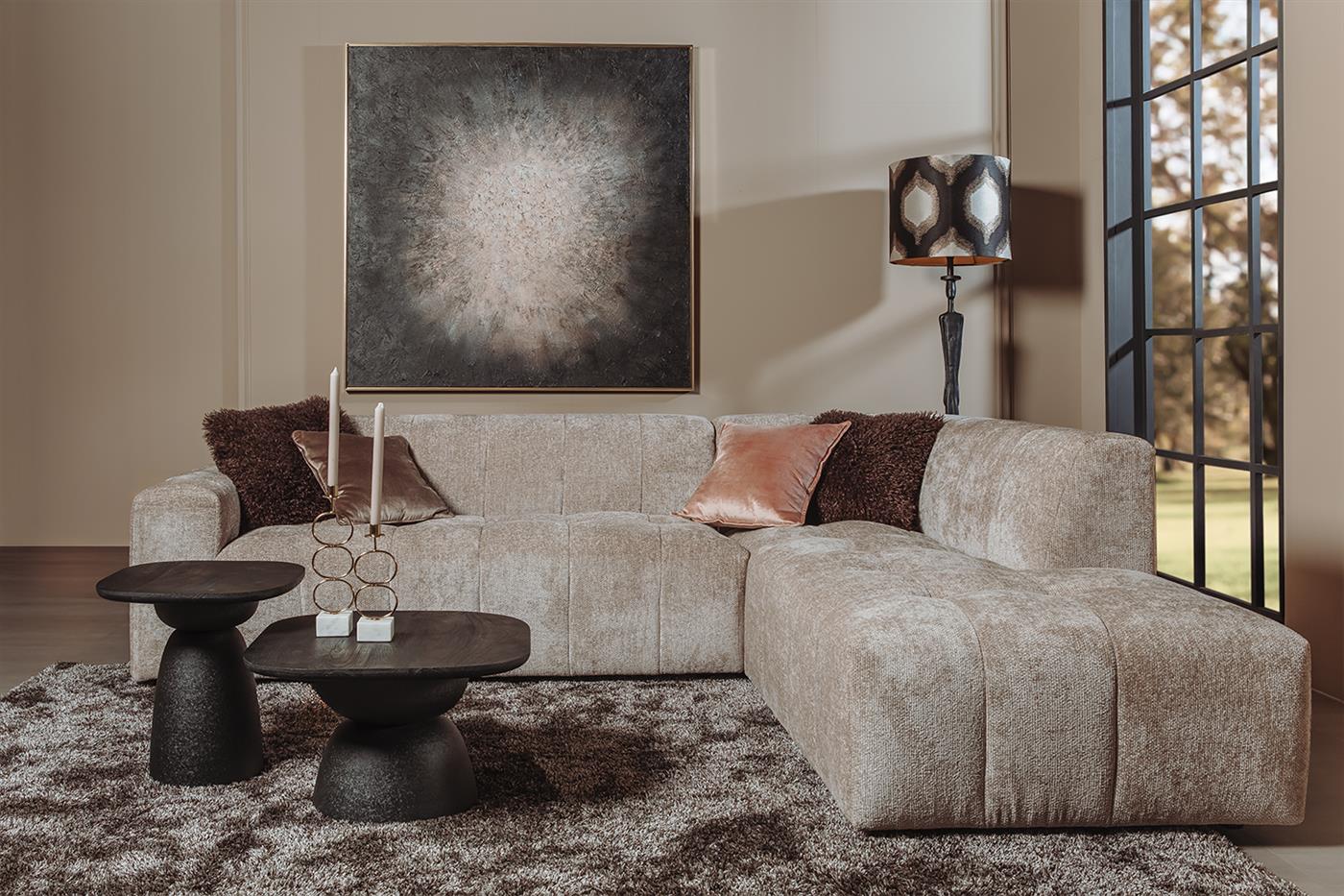 Tower Living Austin Ottoman L + 2 5-AR - Haga 30 beige