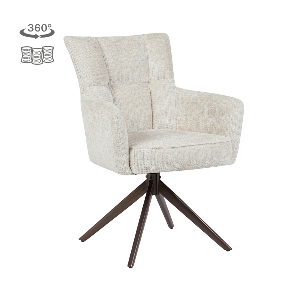 Tower Living Bardi Armstoel - Cremona 02 sand - Anodic (draaibaar)