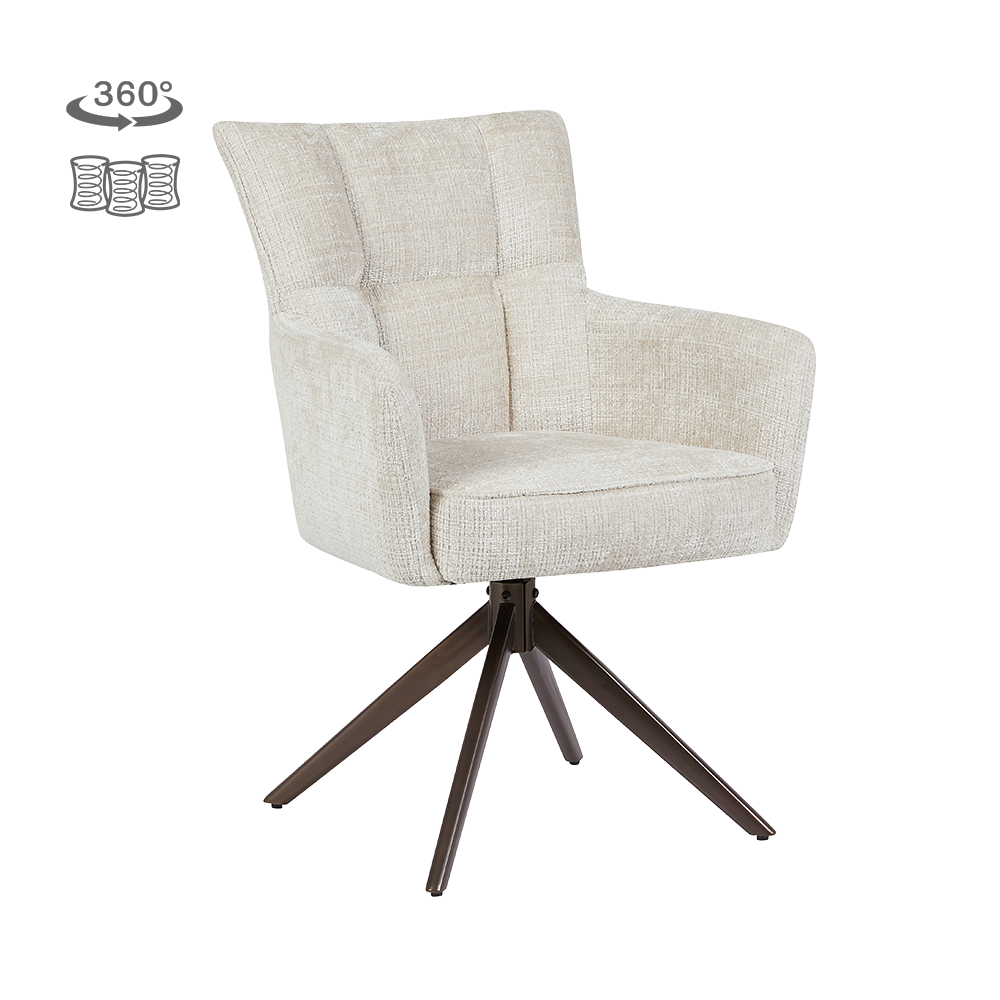 Tower Living Bardi Armstoel - Cremona 02 sand - Anodic (draaibaar)