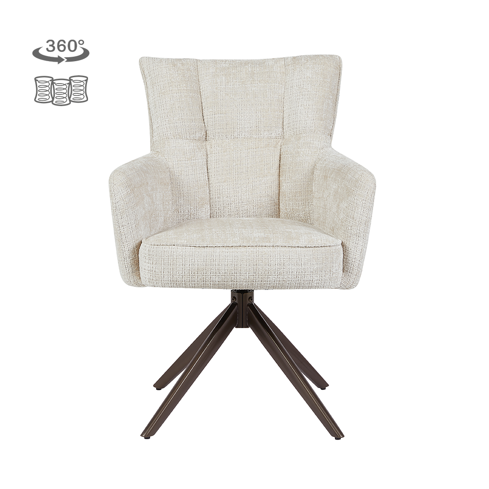 Tower Living Bardi Armstoel - Cremona 02 sand - Anodic (draaibaar)