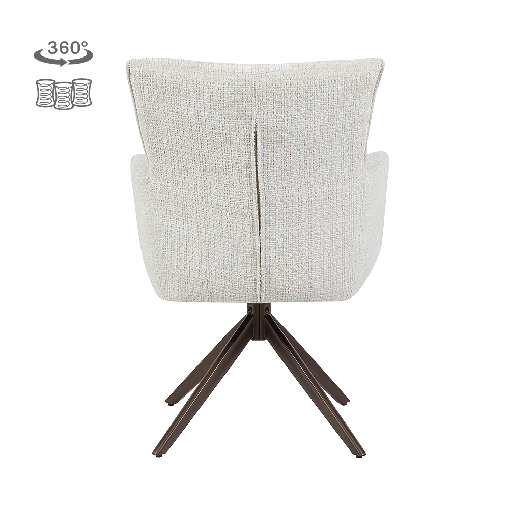 Tower Living Bardi Armstoel - Cremona 02 sand - Anodic (draaibaar)