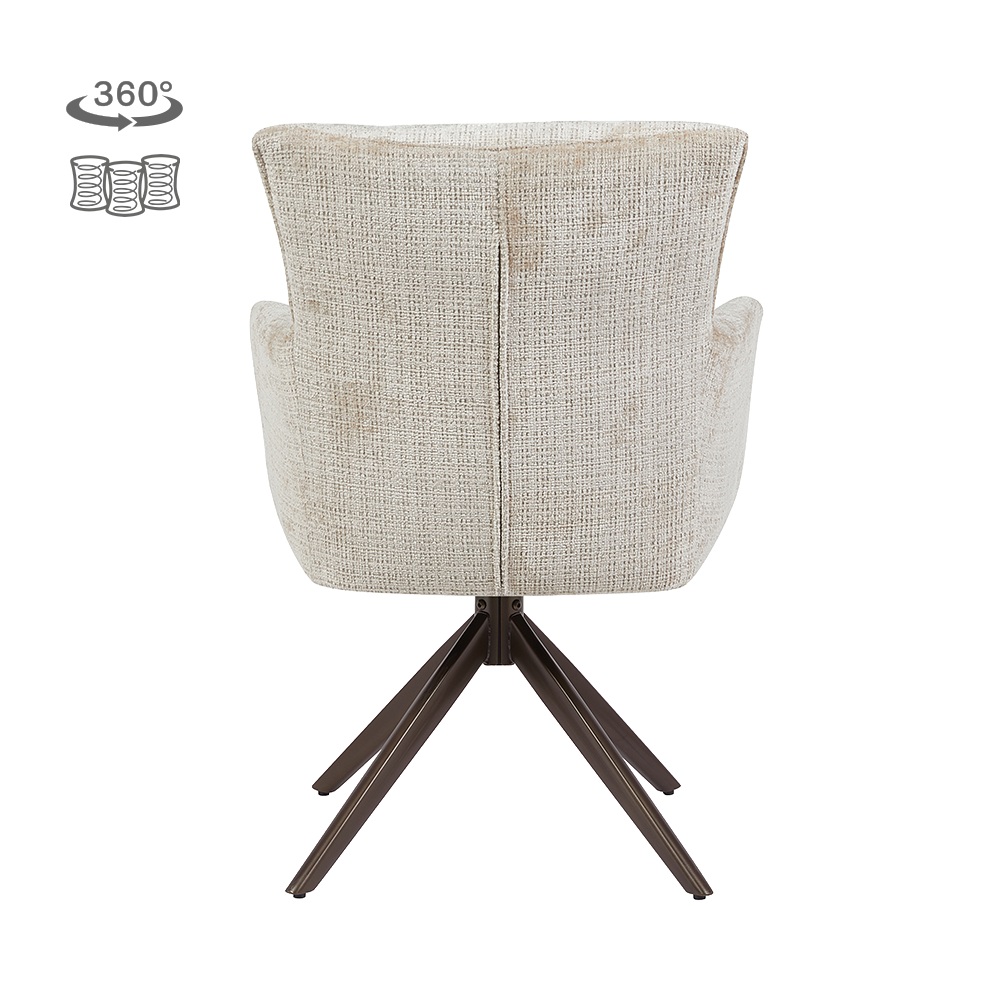 Tower Living Bardi Armstoel - Cremona 14 beige - Anodic (draaibaar)