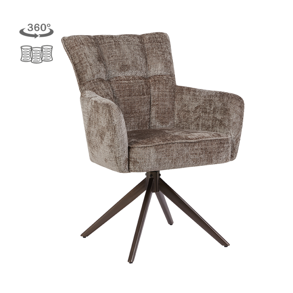 Tower Living Bardi Armstoel - Cremona 24 clay - Anodic (draaibaar)