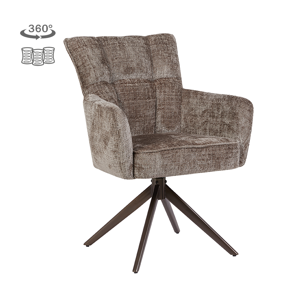Tower Living Bardi Armstoel - Cremona 24 clay - Anodic (draaibaar)