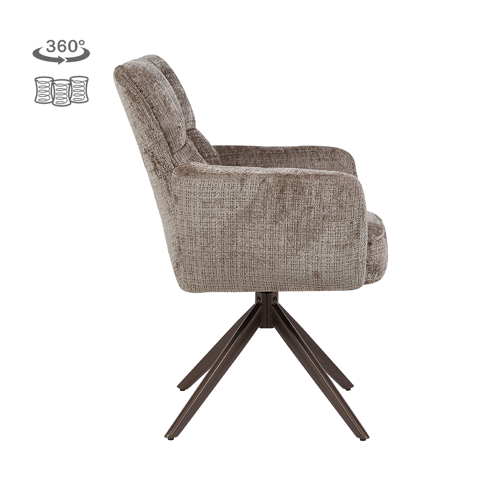 Tower Living Bardi Armstoel - Cremona 24 clay - Anodic (draaibaar)