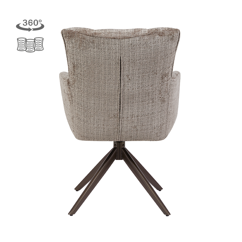 Tower Living Bardi Armstoel - Cremona 24 clay - Anodic (draaibaar)