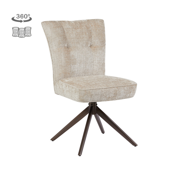 Tower Living Bardi Stoel - Cremona 14 beige - Anodic (draaibaar)