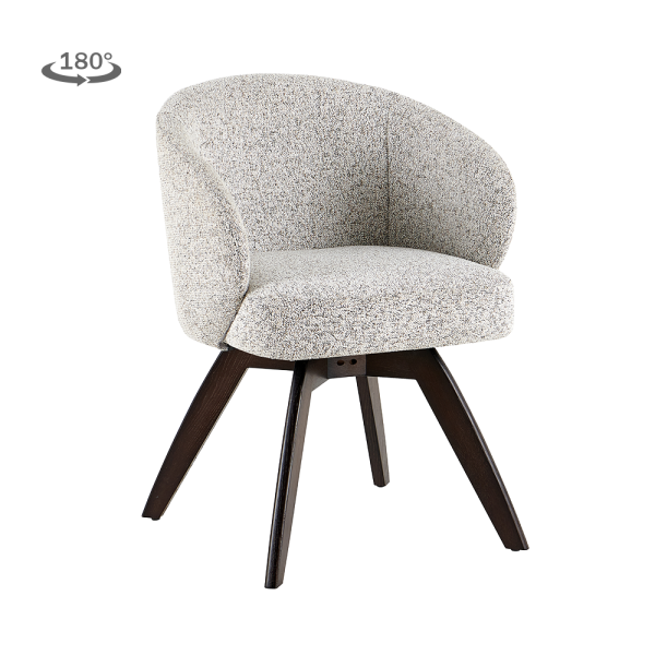 Tower Living Brescia Armstoel - Puente 06 beige white - Espresso (draaibaar)
