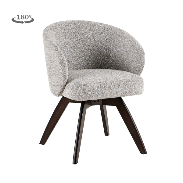 Tower Living Brescia Armstoel - Puente 09 light grey-  Espresso (draaibaar)