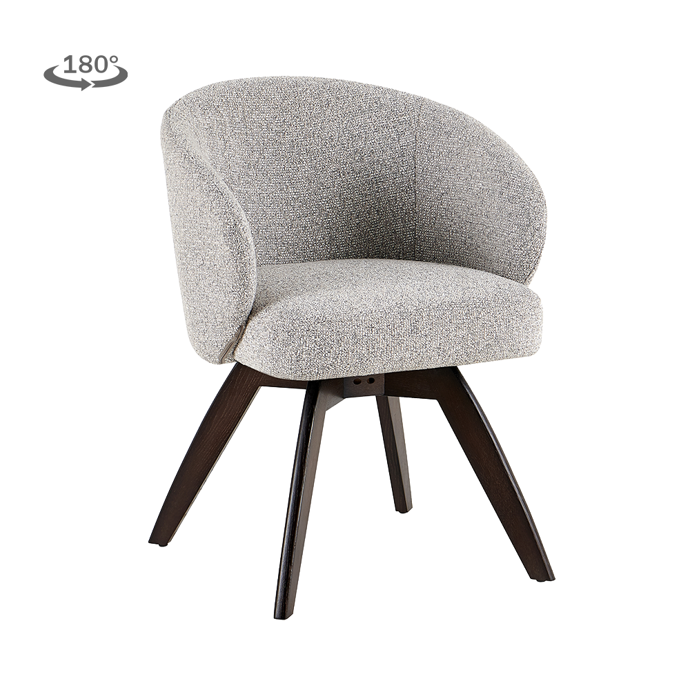 Tower Living Brescia Armstoel - Puente 09 light grey- Espresso (draaibaar)