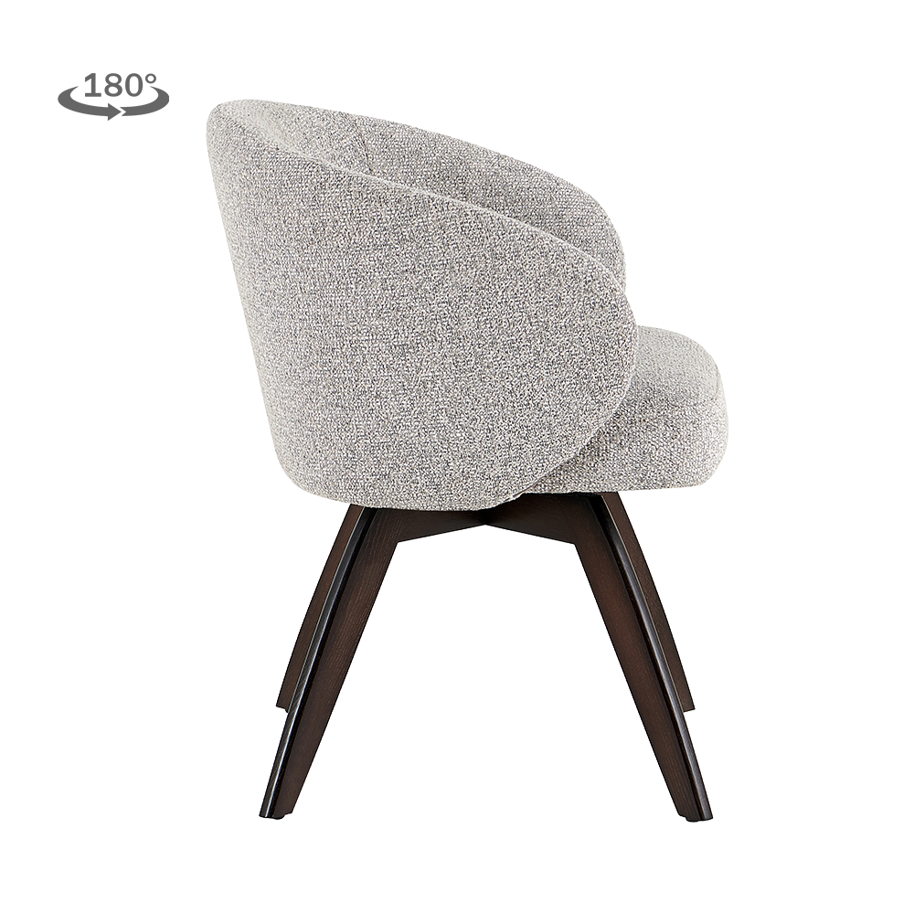 Tower Living Brescia Armstoel - Puente 09 light grey- Espresso (draaibaar)
