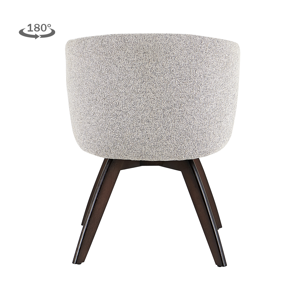 Tower Living Brescia Armstoel - Puente 09 light grey- Espresso (draaibaar)