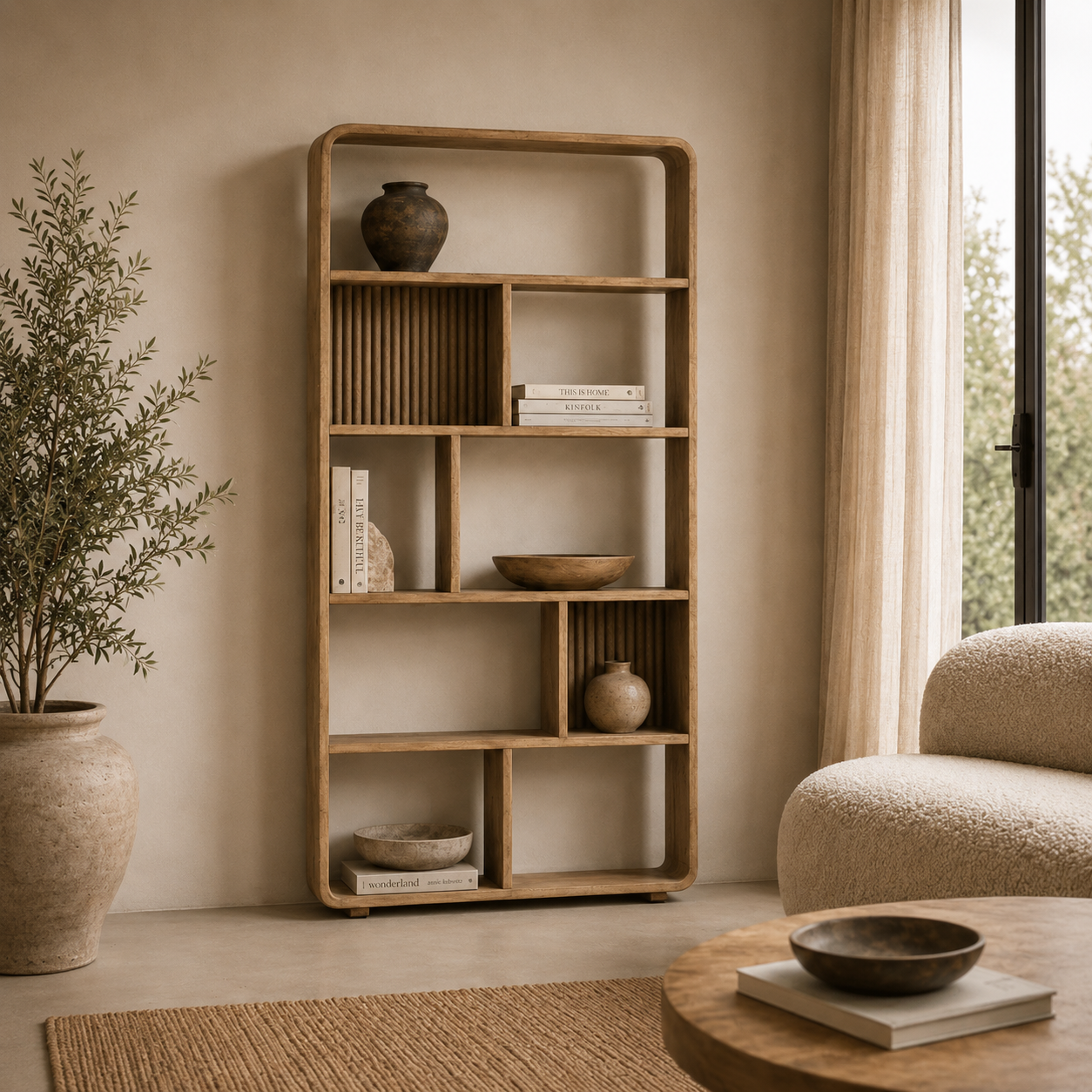 By-Boo wandkast Rigato 100x30x200 cm mangohout