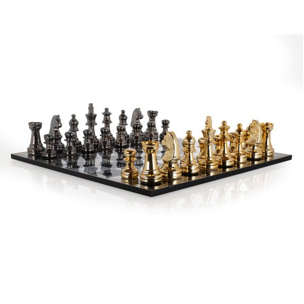 Richmond Interiors Decoratief spel Saray black/gold chessboard