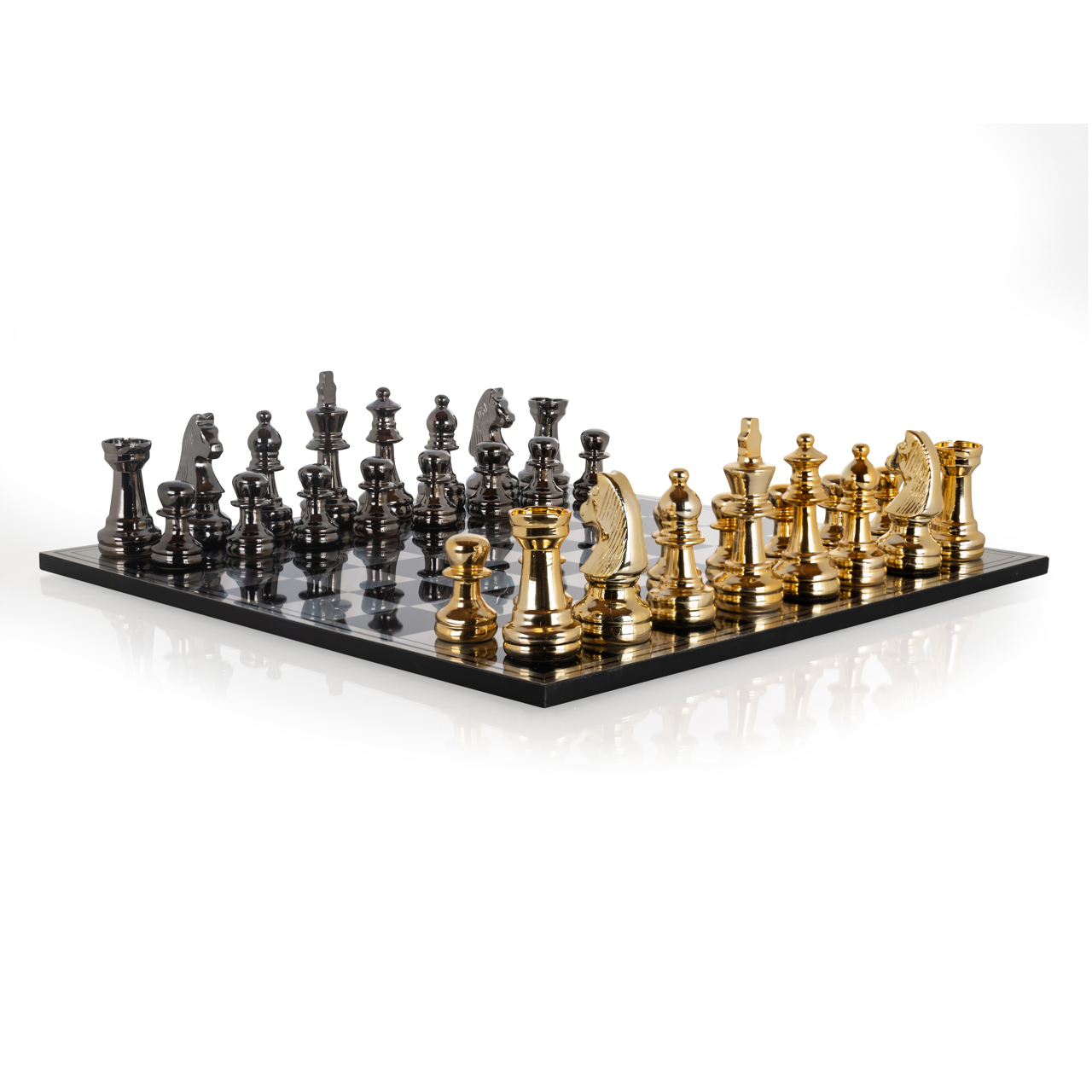 Richmond Interiors Decoratief spel Saray black/gold chessboard