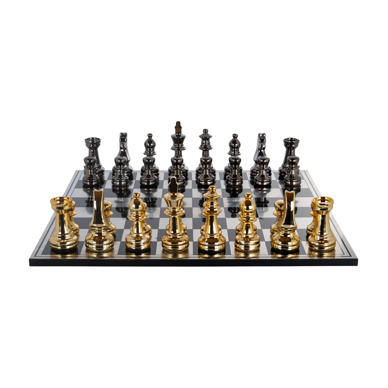 Richmond Interiors Decoratief spel Saray black/gold chessboard