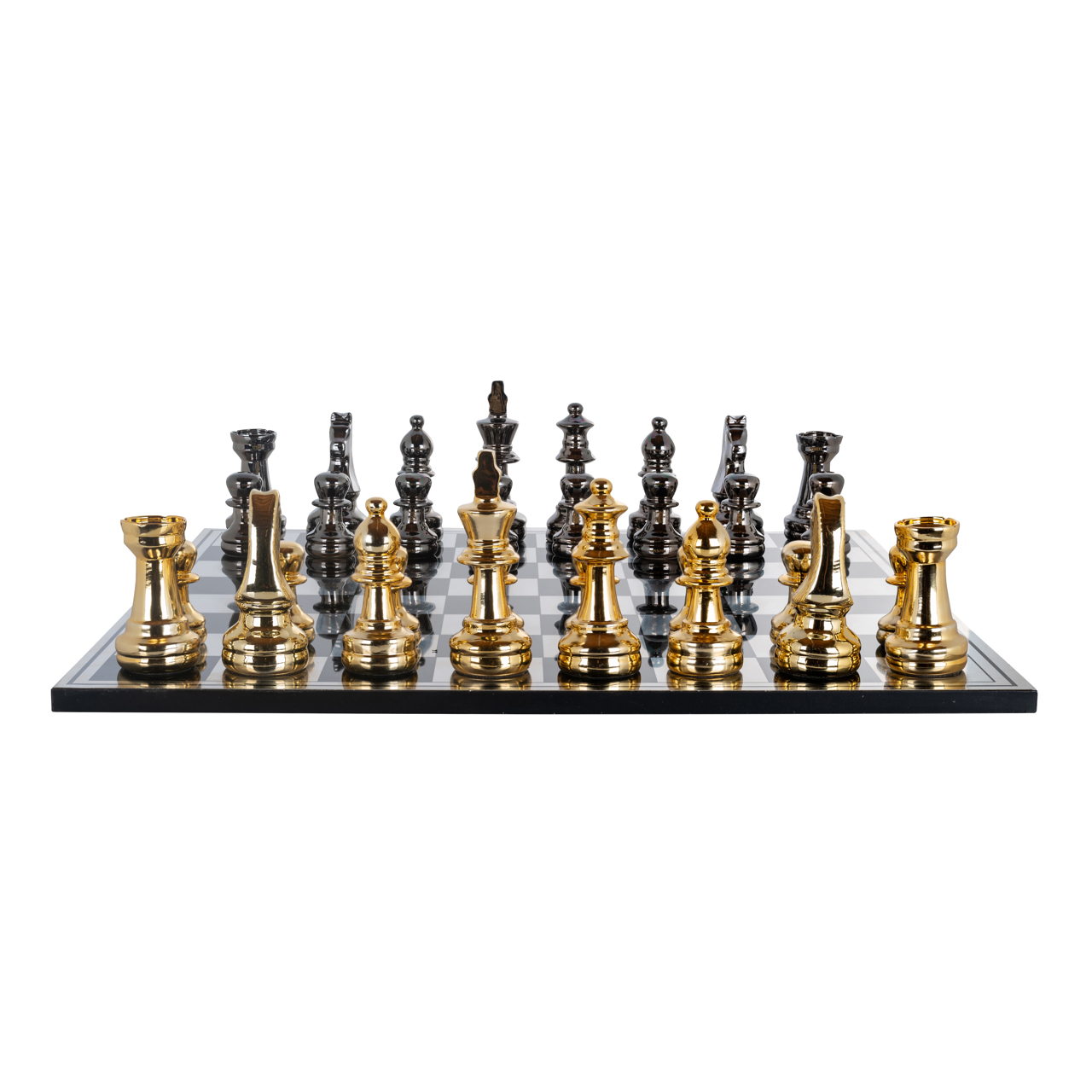 Richmond Interiors Decoratief spel Saray black/gold chessboard