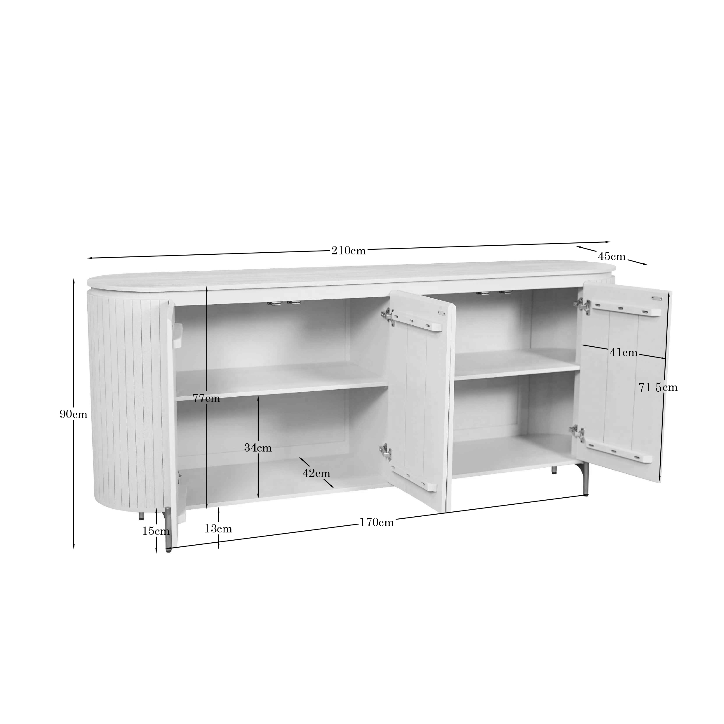 Starfurn Dressoir Solana Bruin Mangohout 210 cm