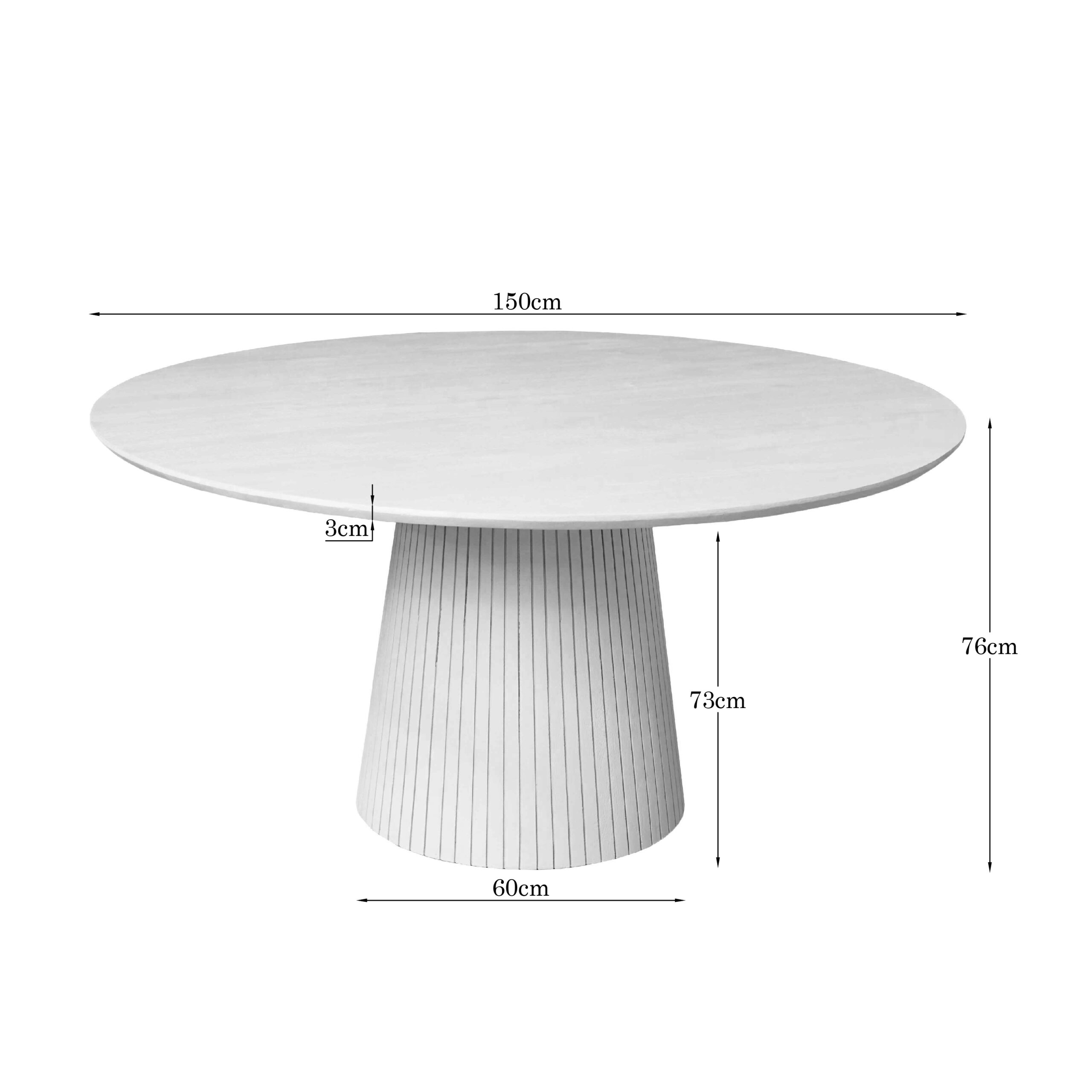Starfurn Ronde eettafel Solana Bruin Mangohout 150 cm