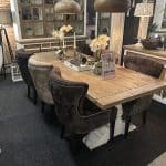 SHOWMODEL UrbanSofa eetkamerstoelen set van 6 Amy Seville Dark Brown en Versailles Sand