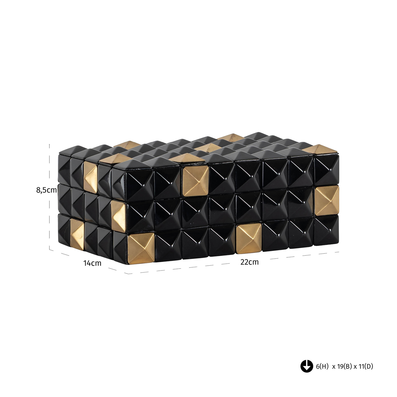 Richmond Interiors Opbergdoos Velicia black/gold