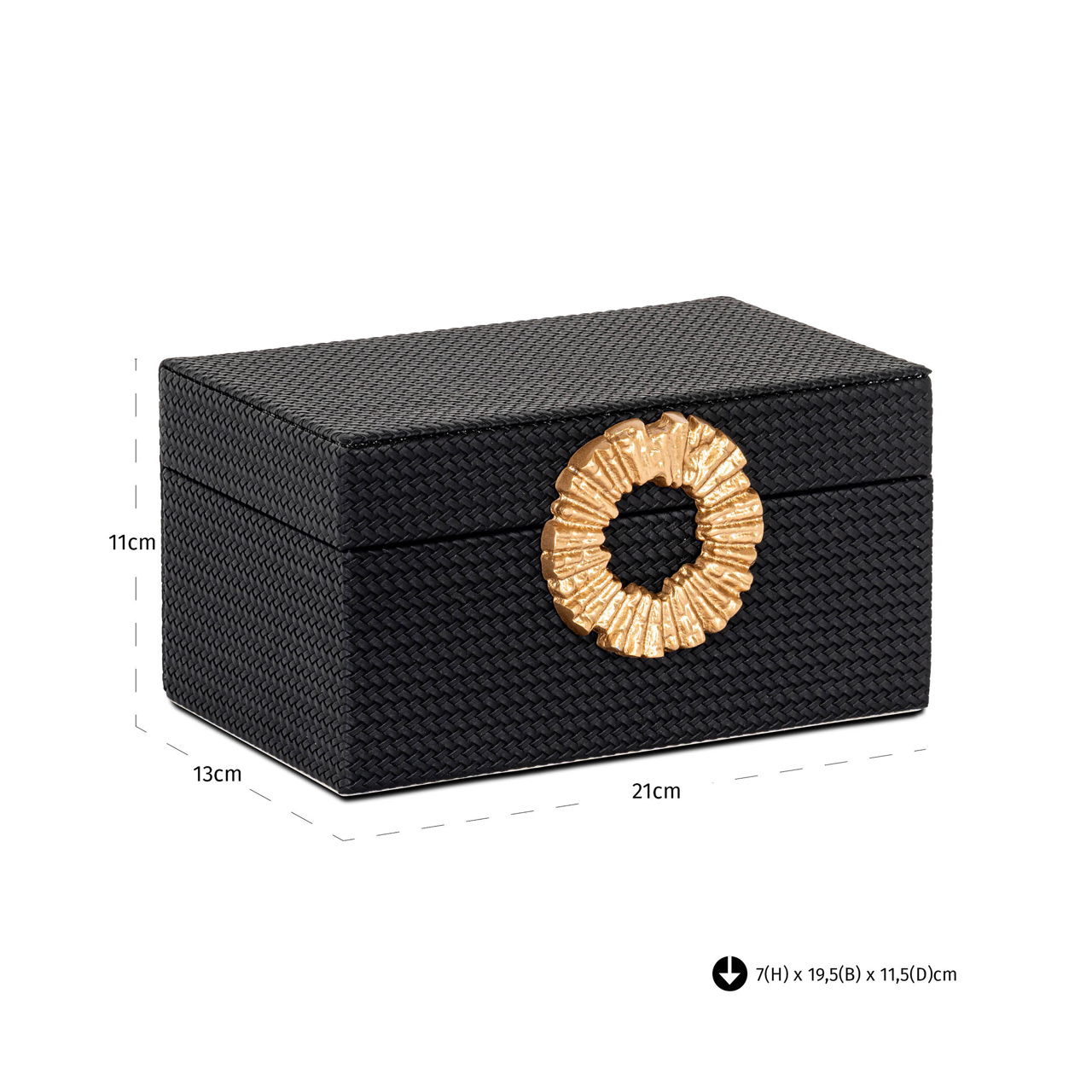 Richmond Interiors Opbergdoos Amal black/gold small