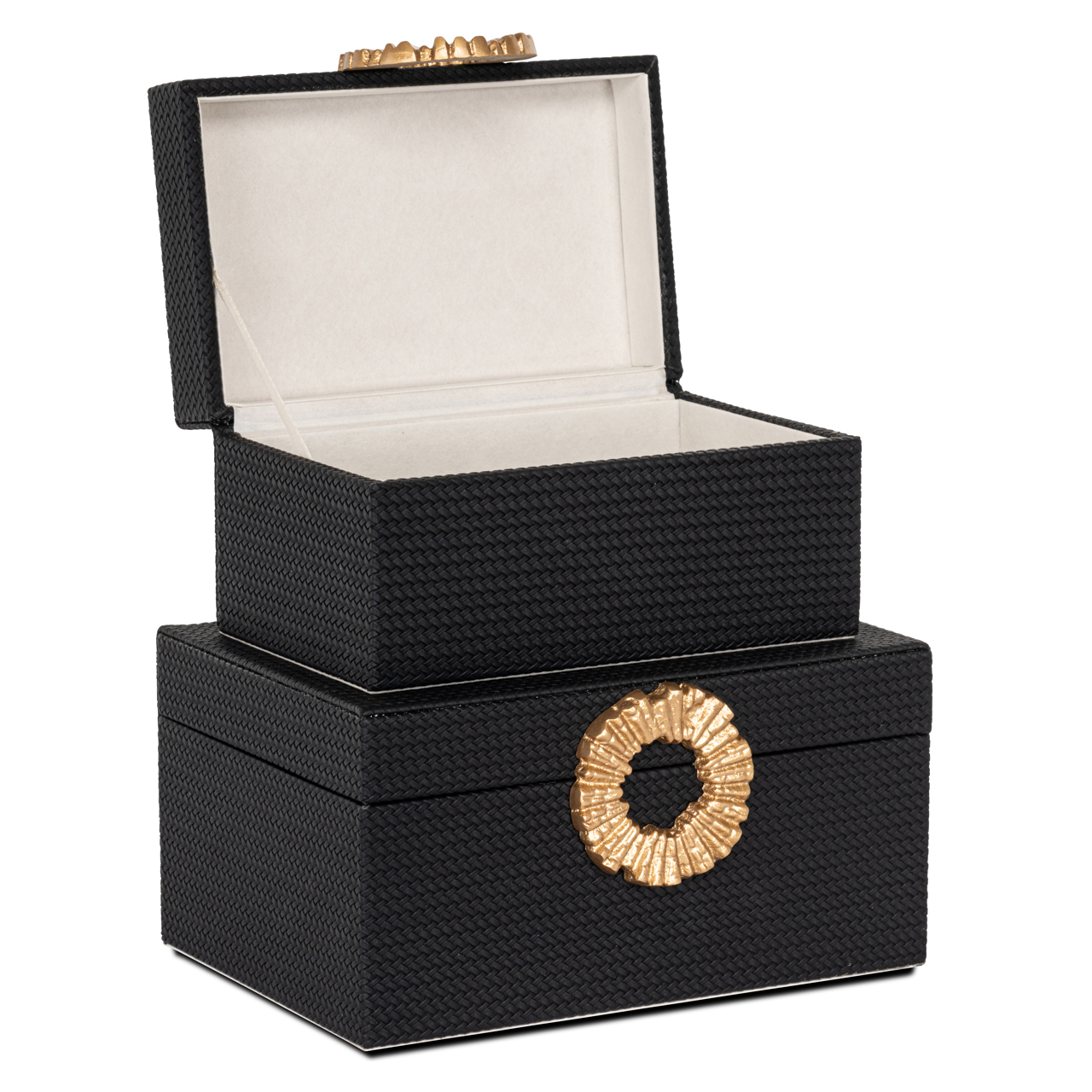 Richmond Interiors Opbergdoos Amal black/gold large