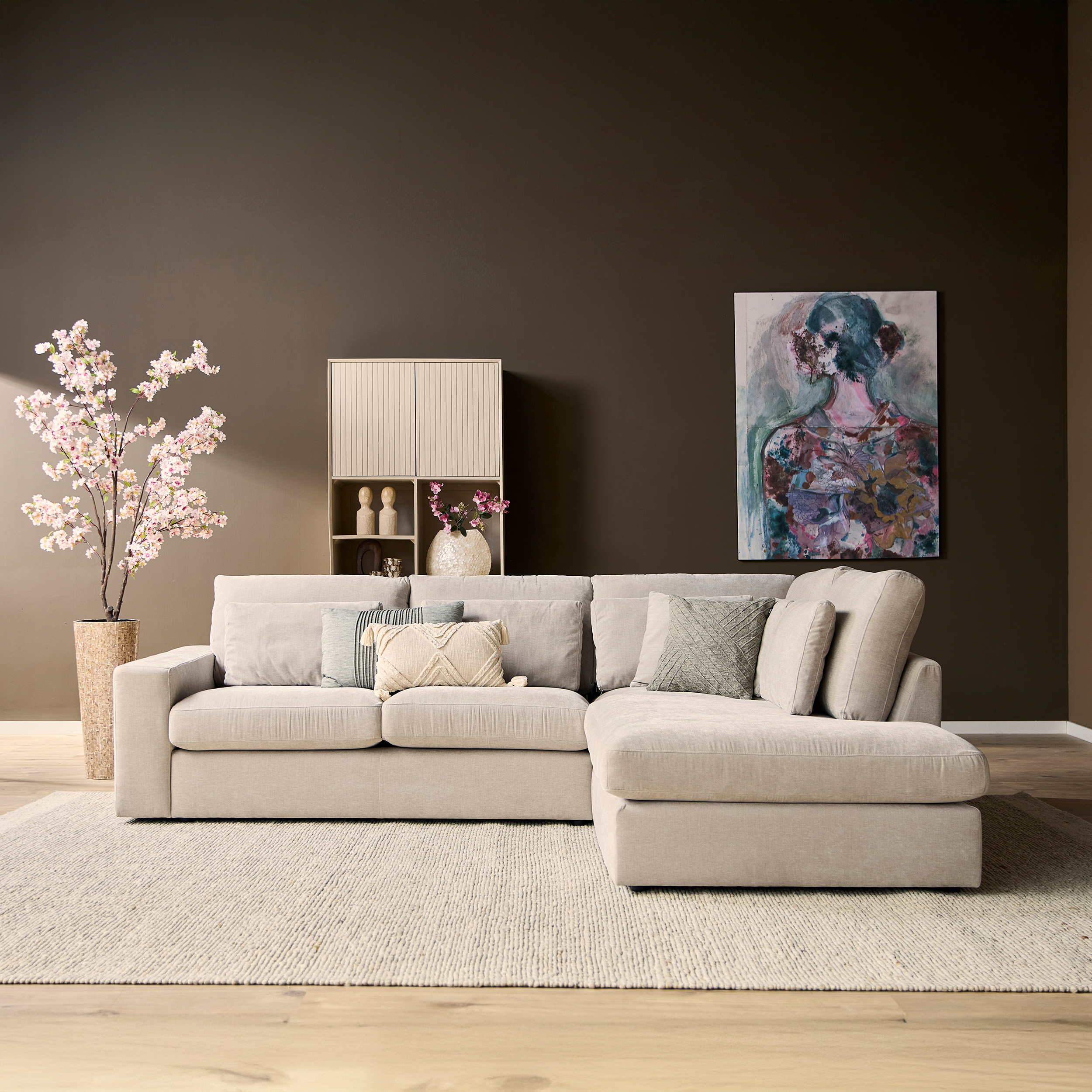 Starfurn MySofa Jesse Hoekbank Beige 2,5 zits+Divan Rechts
