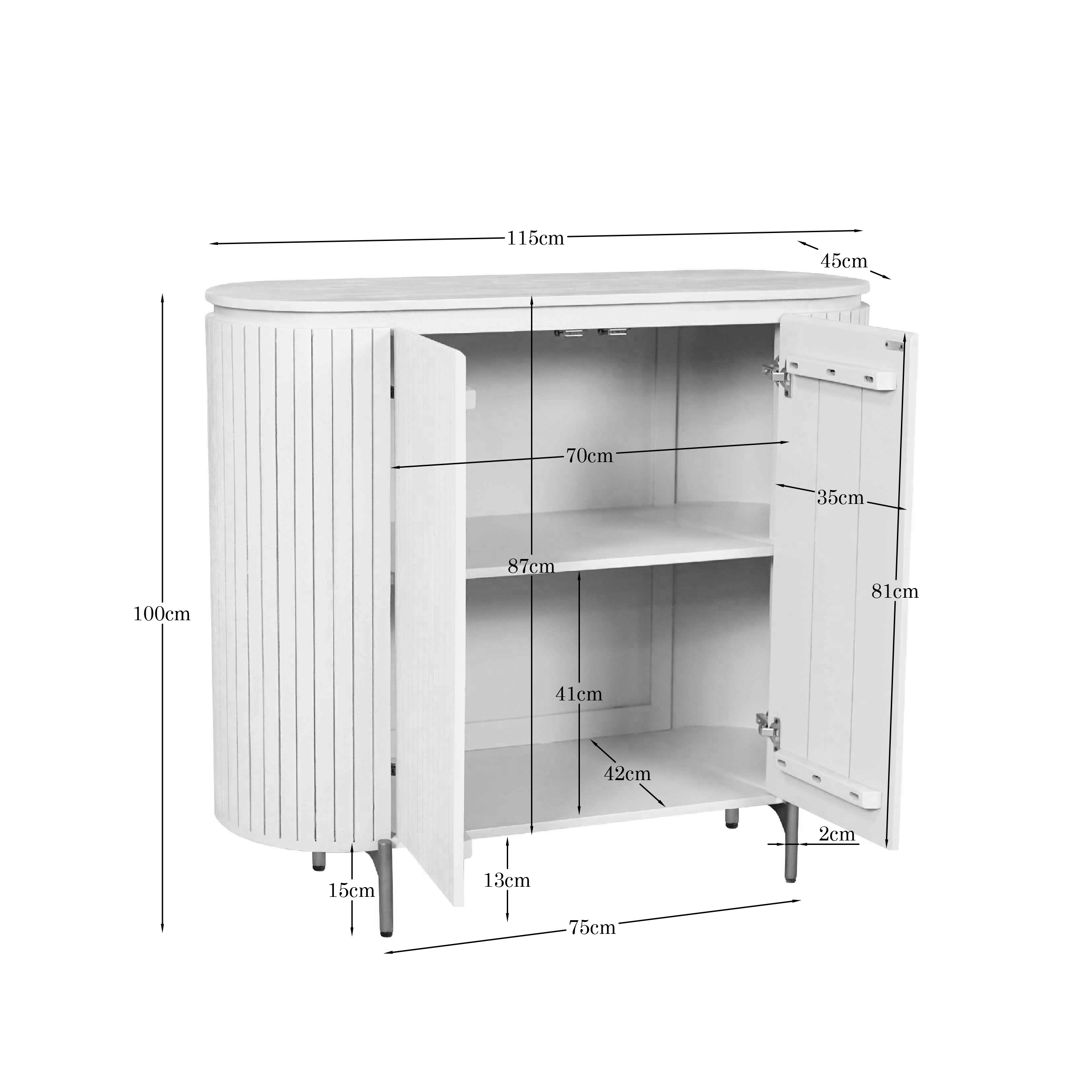 Starfurn Kabinet kast Solana Bruin Mangohout 115 cm