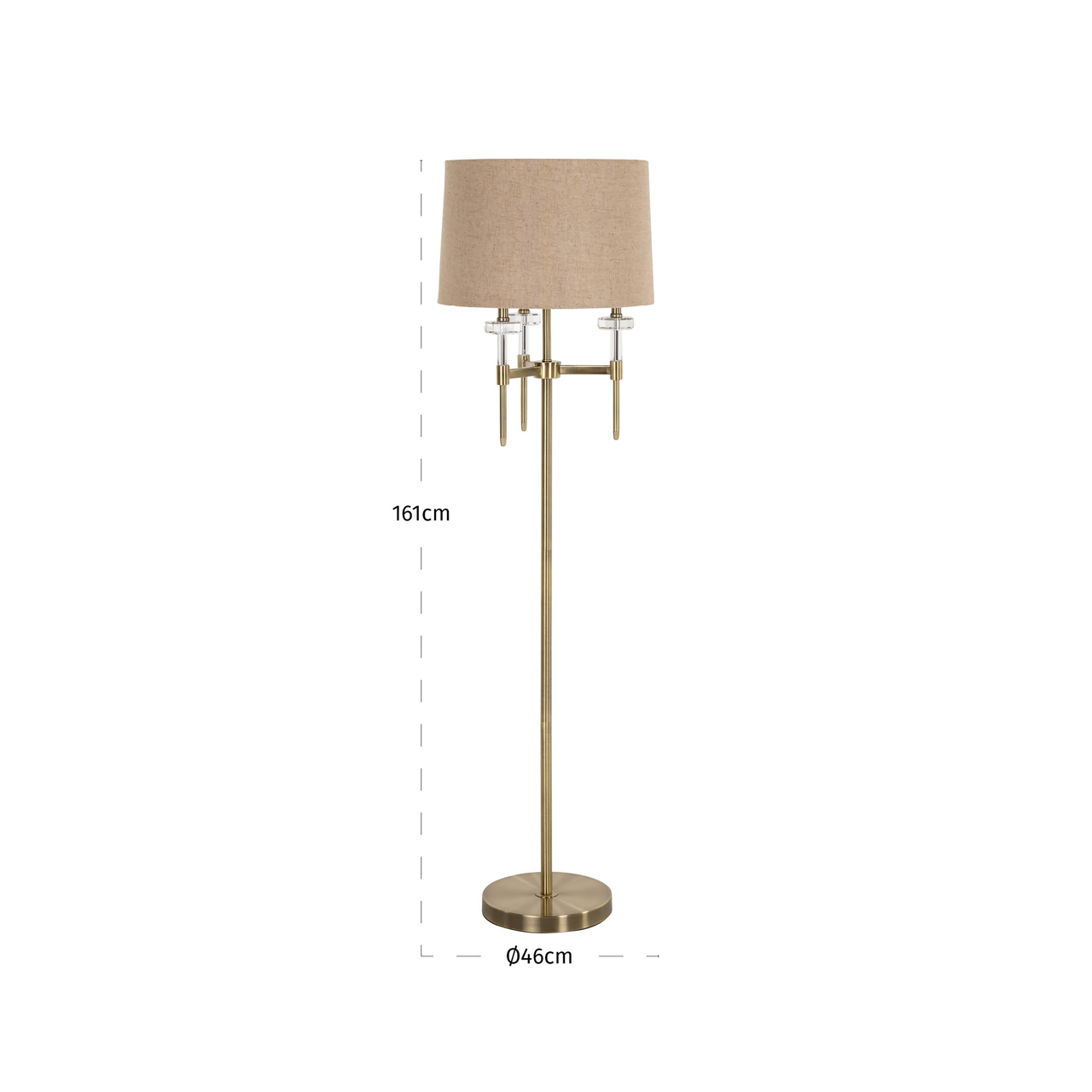 Richmond Interiors Vloerlamp Josie brushed gold
