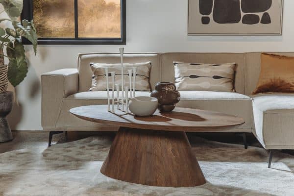 SHOWMODEL Tower Living salontafel Premana ovaal 135x70x40 cm mangohout bruin