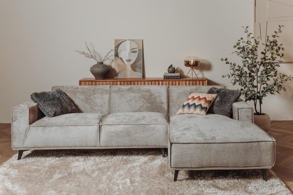Tower Living Leeds 2 5-AL + Chaise R - Touch 27 Light grey