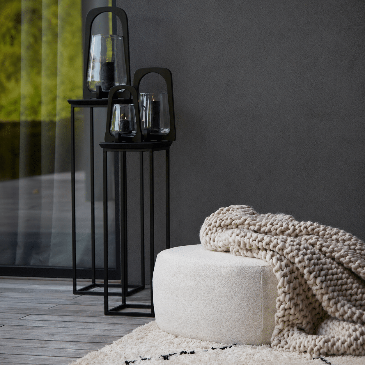 Light & Living Plaid 152x127 cm KNITTED crème