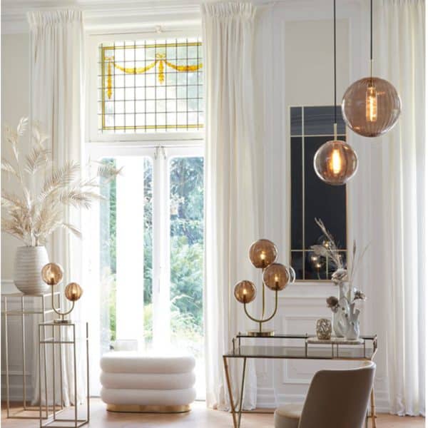 Light & Living Poef 80x40x45 cm LYALL teddy crème+goud
