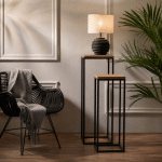 Light & Living Zuil S/2 30x30x82,5+35x35x102 cm YARULA hout+zwart