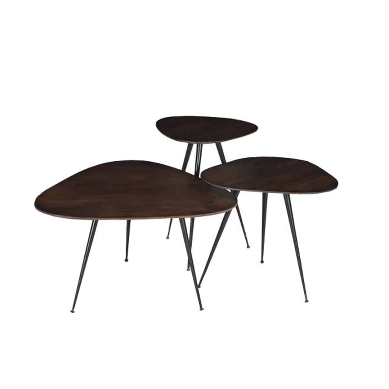 Livingfurn Brix Loua Brown set of 3