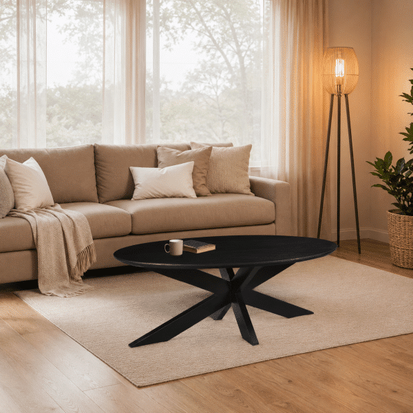 Livingfurn Oslo Oval Black130 cm