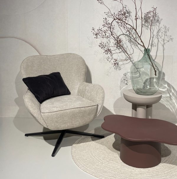 Livingfurn fauteuil Sven draaibaar met arm Toffee