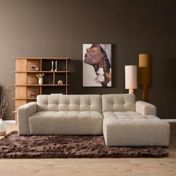 Starfurn MySofa Ruby Hoekbank Beige  2,5 zits AL + Lounge R