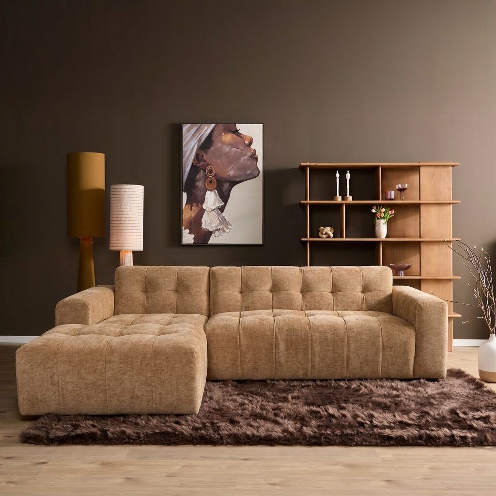 Starfurn MySofa Ruby Hoekbank Camel Lounge L + 2,5 zits AR