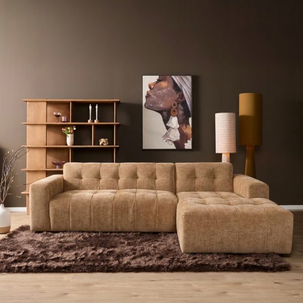 Starfurn MySofa Ruby Hoekbank Camel 2,5 zits AL + Lounge R